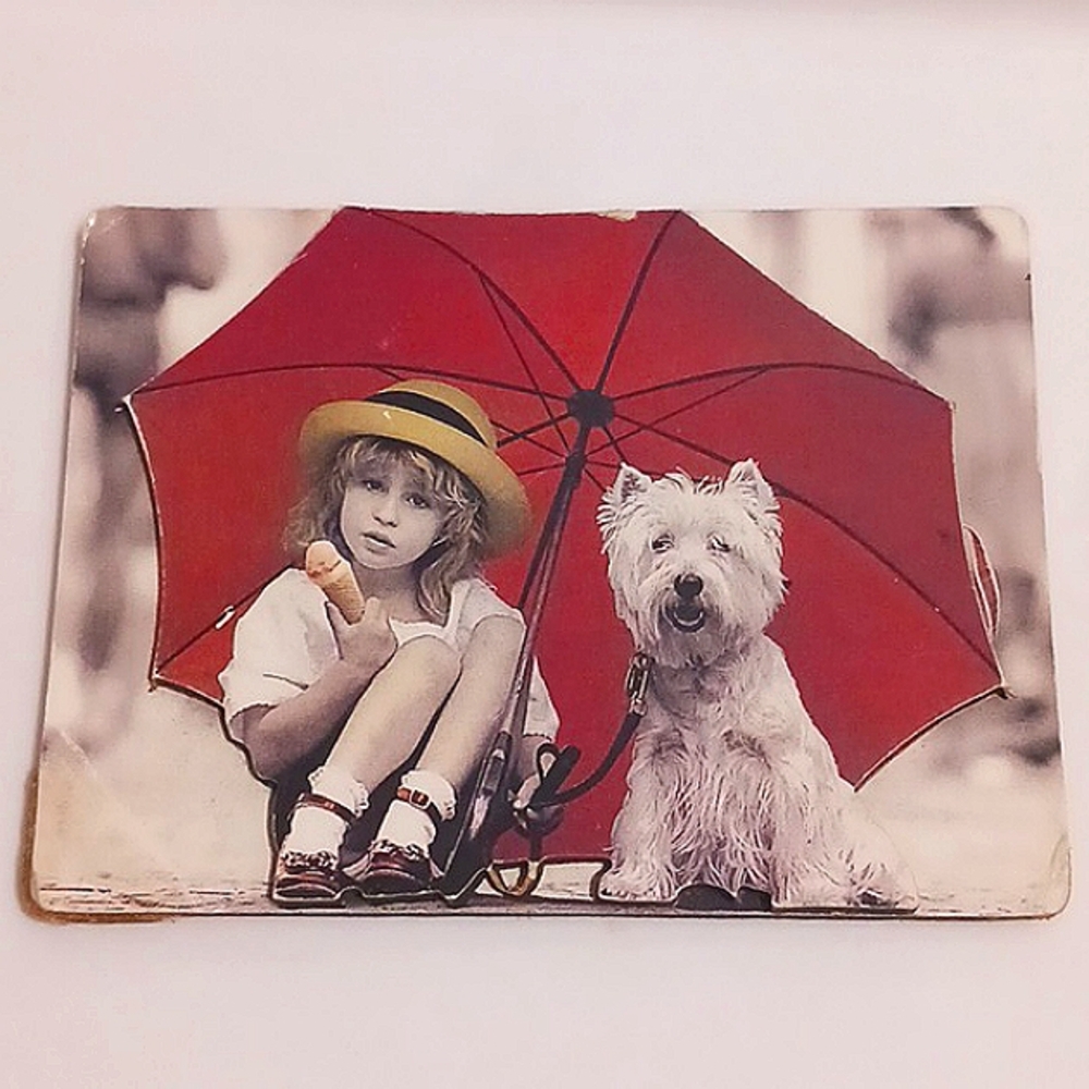 Kim Anderson Vtg "Friendship is a Gift to Share" Magnet ☂️👩‍🌾🐕☂️🐕☂️🐕☂️👩‍🌾